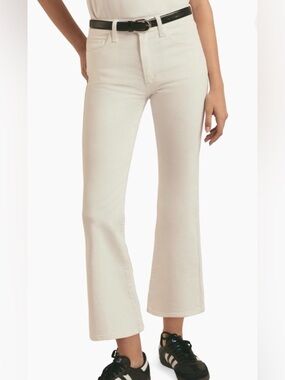 Favorite Daughter Erin Crop Boot Jean in Cream